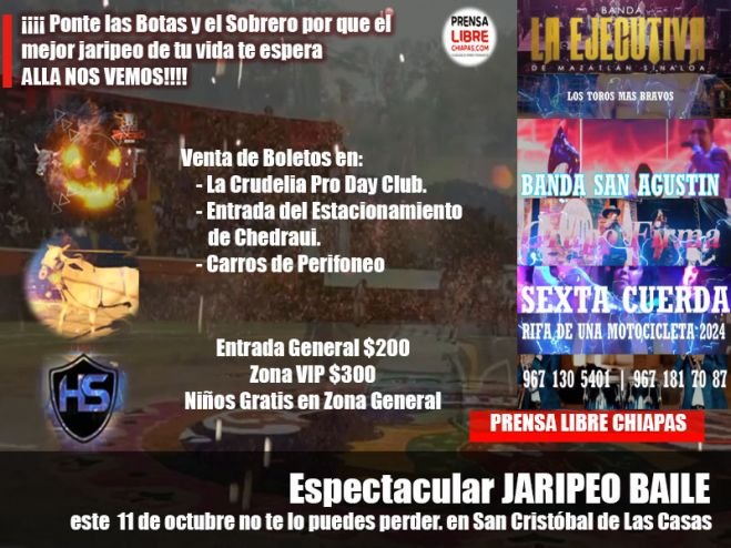 Espectacular JARIPEO BAILE este 11 de octubre no te lo puedes perder.