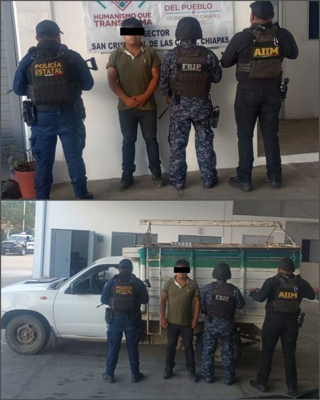 SSP y FGE detienen a una persona con vehículo con reporte de robo en Pantelhó