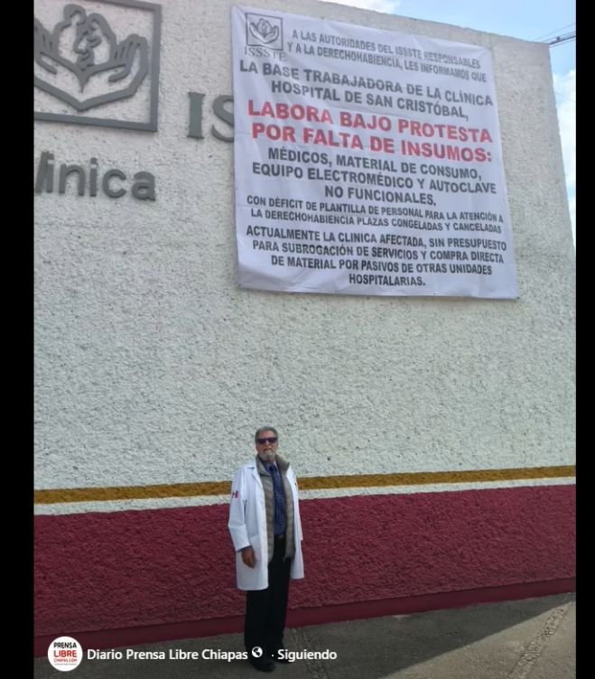 Trabajadores del ISSSTE laboran bajo protesta en San Crist&oacute;bal de Las Casas