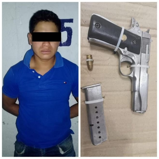 Detienen a sujeto por portar arma de fuego