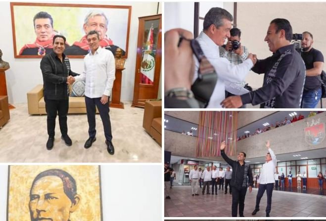 Rutilio Escandón y Eduardo Ramírez se reúnen en Palacio de Gobierno, para definir la transición