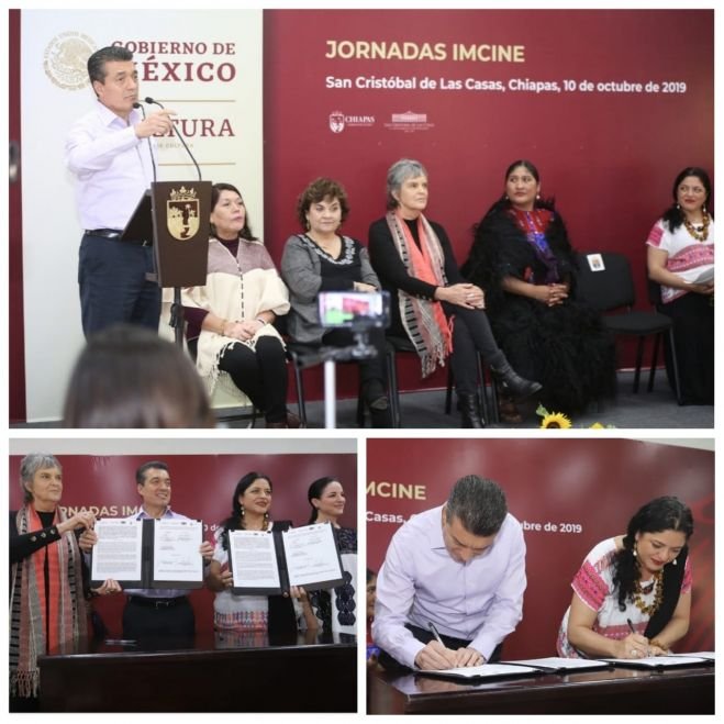 Rutilio Escandón y Alejandra Frausto firman convenio para impulsar cine indígena y de afrodescendientes