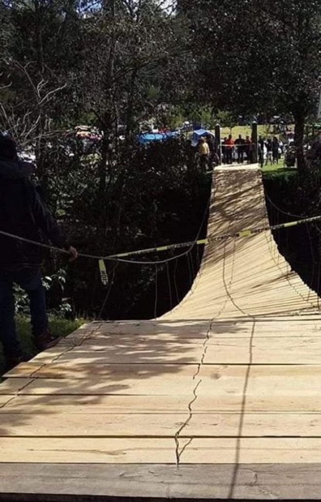 Cae ni&ntilde;a de 3 a&ntilde;os del puente colgante en las Cuevas del Mamut