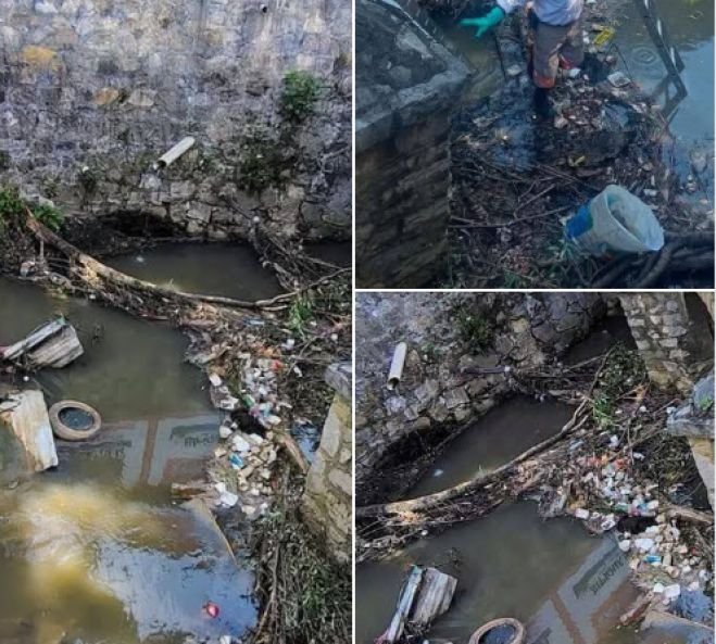 Autoridades municipales limpian puente para prevenir riesgos de inundaciones