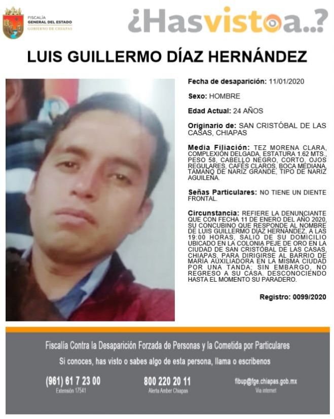 Cumple 10 días de desaparecido joven sancristobalense