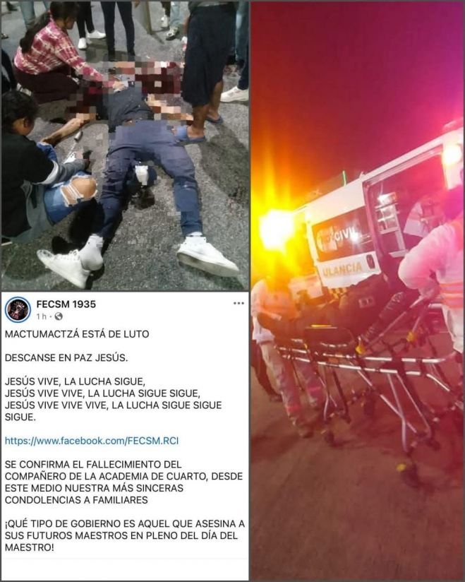 Fallece estudiante de la Normal Rural Mactumactzá tras un accidente