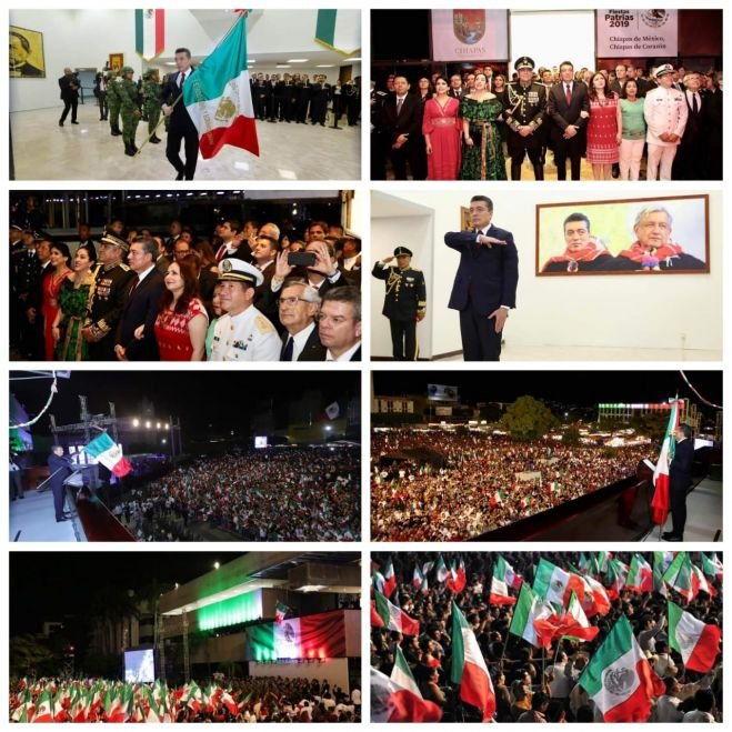 Junto al pueblo de Chiapas, Rutilio Escand&oacute;n conmemor&oacute; el Grito de Independencia
