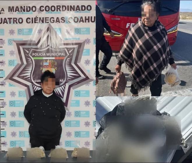 Detienen a abuelita que transportaba droga en autobús