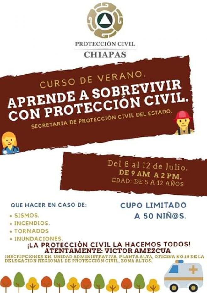 Del 8 al 12 de julio se impartirá el curso &quot;Aprendiendo a sobrevivir con protección civil&quot;