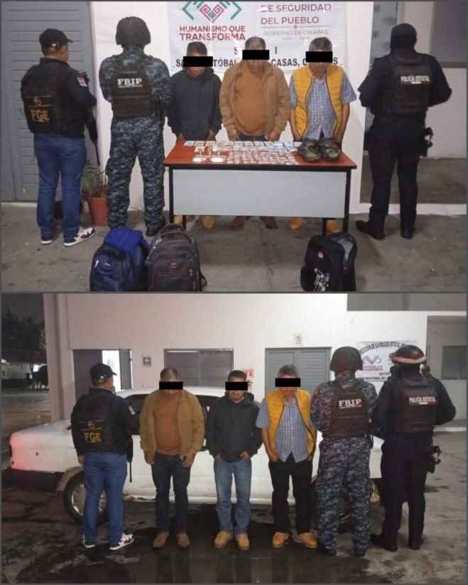 Caen a tres narcomenudistas en San Juan Chamula durante operativo “Carretera Segura”