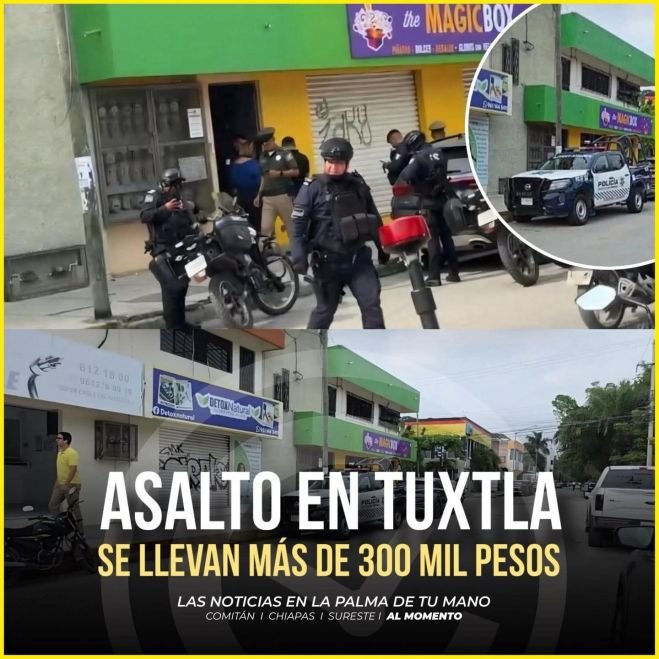 ¡VIOLENTO ASALTO EN TUXTLA! LADRONES ARMADOS SE LLEVAN 350 MIL PESOS Y UNA CAMIONETA