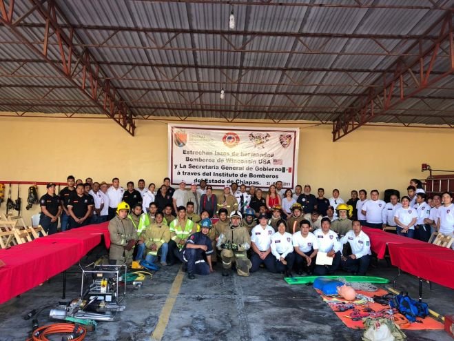 Fortalece Gobierno de Chiapas hermandad internacional para apoyar a bomberos del estado