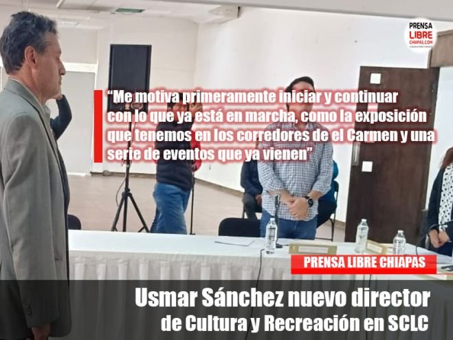 Usmar Sánchez nuevo director de Cultura y Recreación en SCLC
