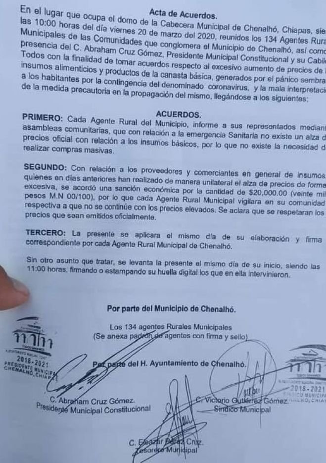 En Chenalh&oacute; sancionar&aacute;n a comerciantes que eleven sus costos de productos de la canasta b&aacute;sica