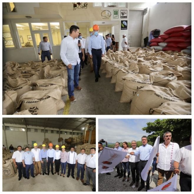 Entrega Rutilio Escand&oacute;n plantas de caf&eacute; mejoradas gen&eacute;ticamente y despulpadoras a agroempresarios