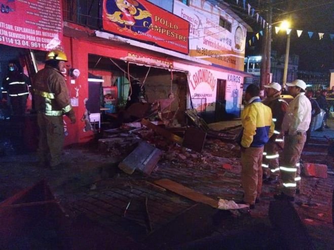 Una persona lesionada y daños materiales deja explosión en San Cristóbal de Las Casas 