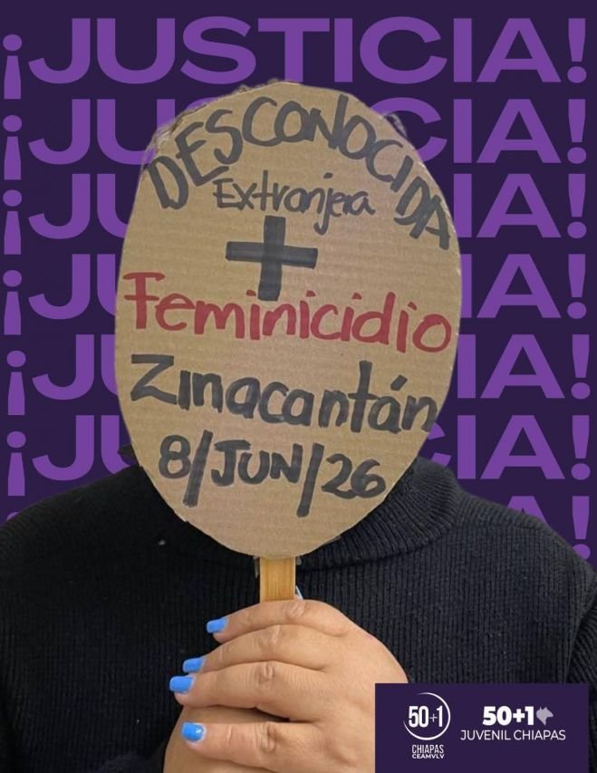 Colectiva 50+1 condena feminicidio en Zinacant&aacute;n