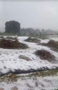 Cae intensa granizada en Coraz&oacute;n de Mar&iacute;a 