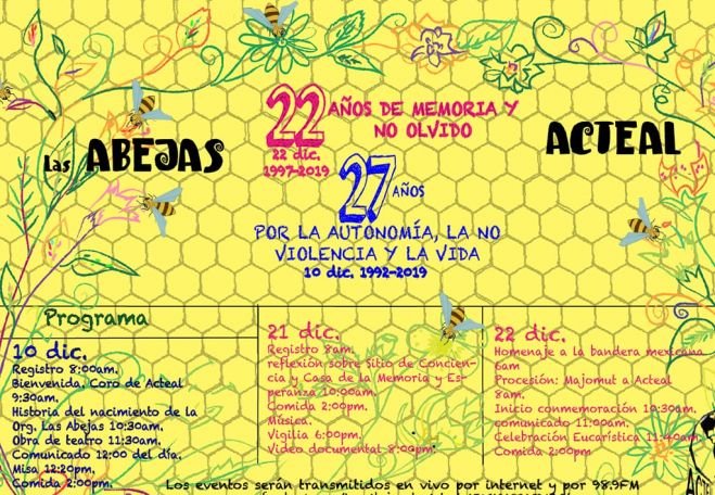 La Abejas de Acteal celebrar&aacute;n  27 a&ntilde;os de fundaci&oacute;n