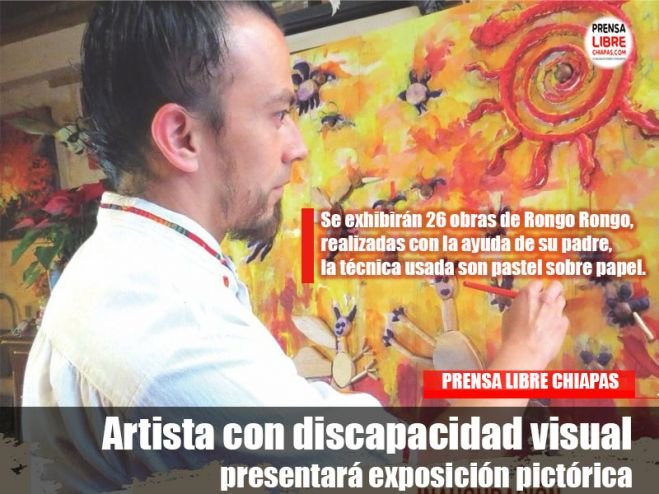 Artista con discapacidad visual presentará exposición pictórica