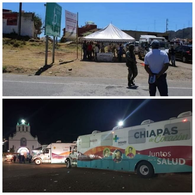 Instalan unidades de inspección en entradas de San Cristóbal y Chamula ante contingencia del Covid 19 