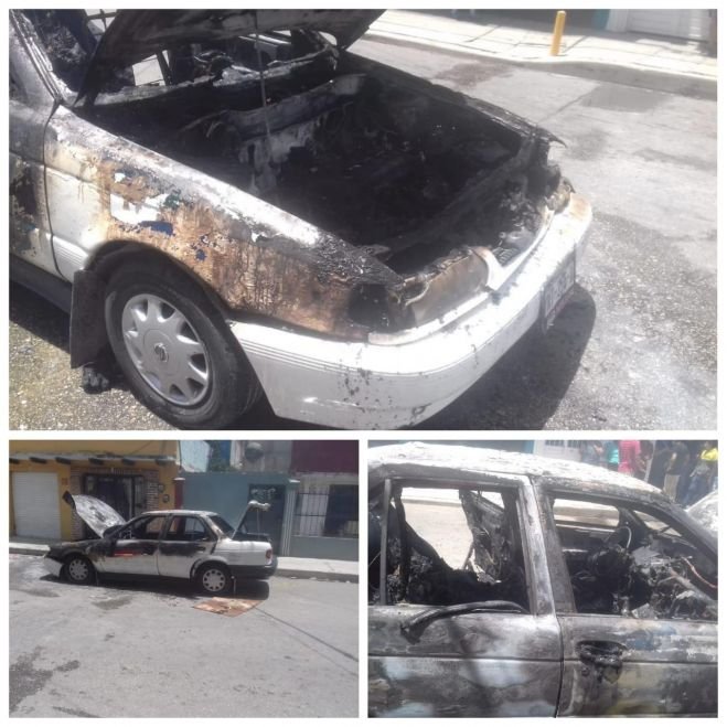 SE INCENDIA UN AUTOMÓVIL EN SAN CRISTÓBAL