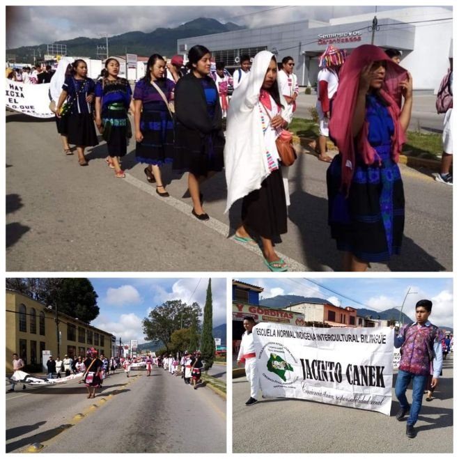 Normalistas  marchan para conmemorar el XIX aniversario de la Jacinto Canek