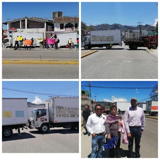 Introductores de ganado, tablajeros y productores de carne se manifiestan y bloquean calle
