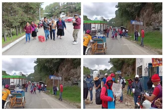 Maestros y padres de familia de Telebachillerato Comunitario realizan bloqueo-boteo