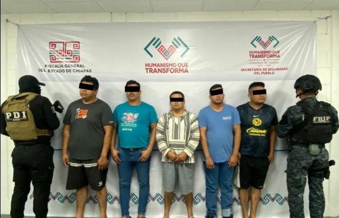 FGE aprehende a cinco personas por homicidio en grado de tentativa, en Tuxtla Gutiérrez