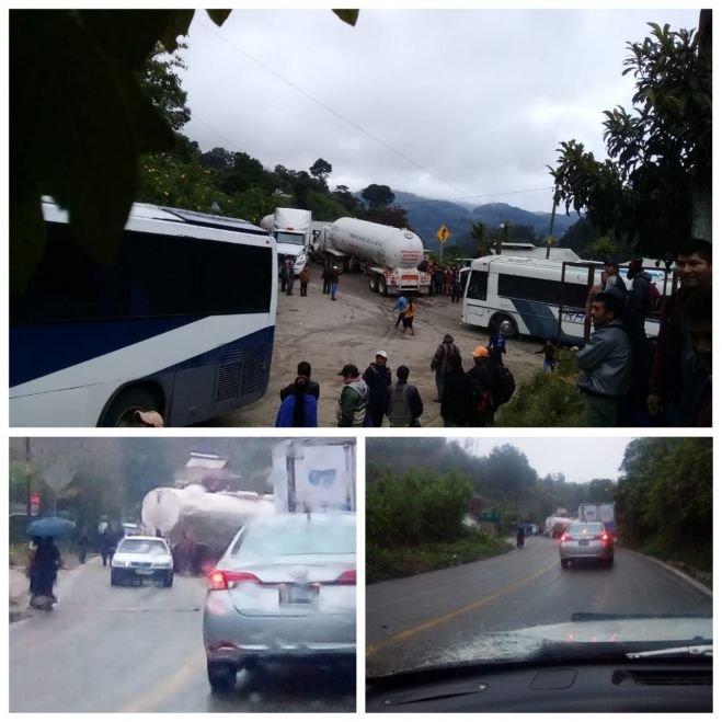 Habitantes de Oxchuc realizan bloqueo  en el Muro y retienen unidades