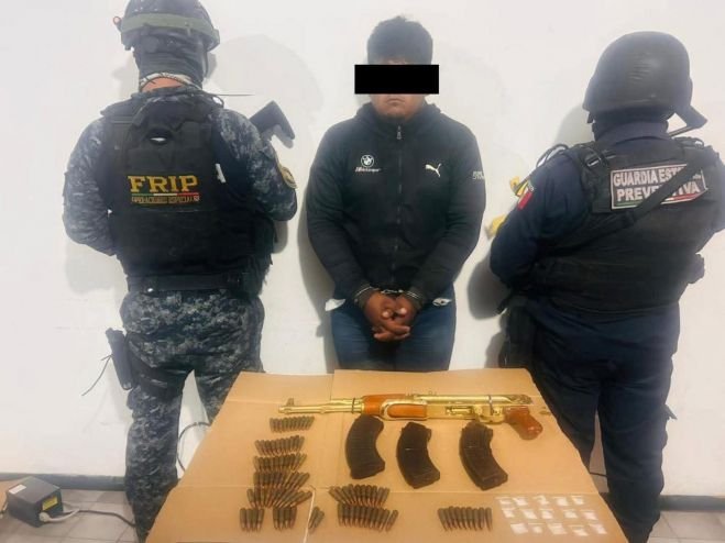 En acci&oacute;n interinstitucional logran detenci&oacute;n de un masculino como presunto responsable del delito de portaci&oacute;n ilegal de arma de fuego en Cintalapa