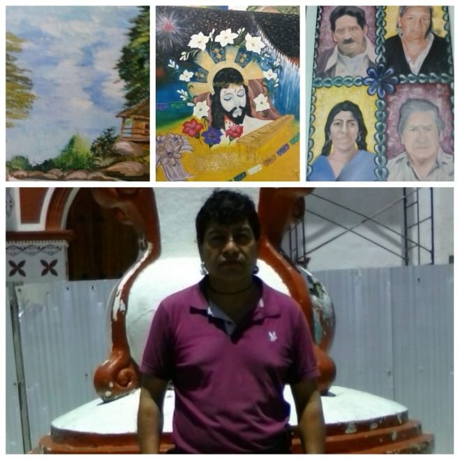 JUAN DE JES&Uacute;S BAUTISTA BAUTISTA RECONOCIDO PINTOR AL OLEO EN TENEJAPA, CHIAPAS